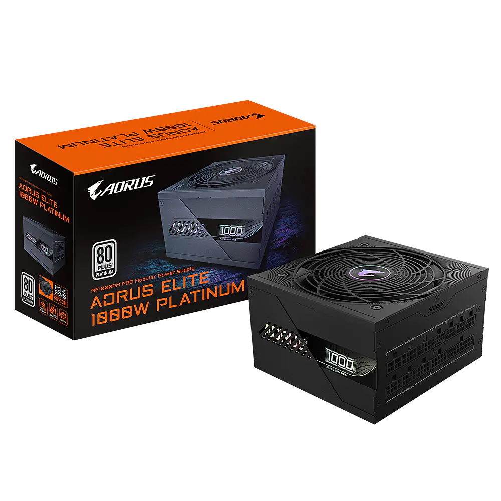 Fuente de Poder Gigabyte Aorus Elite P1000W 80+ Platinum, Modular, PCIe 5.0, Color Negro 1