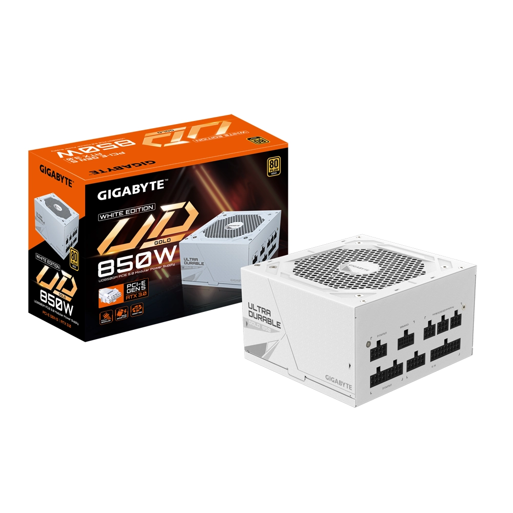 Fuente de Poder Gigabyte UD850GM PG5W, ATX 3.0 (850W) 80 Plus Gold, Color Blanco 1