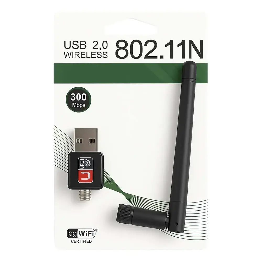 Adaptador USB Wifi 300 Mbps, Con Antena Desmontable 3