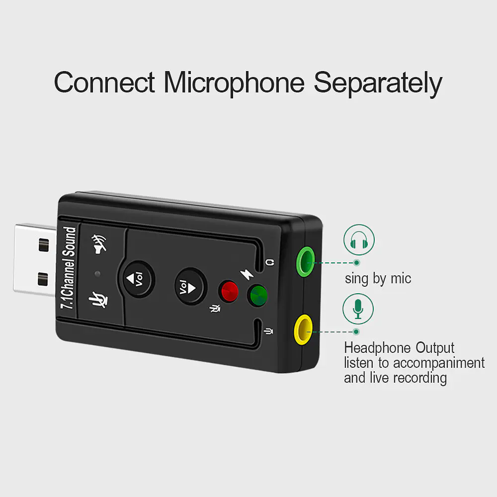 Adaptador de Sonido USB GOOJODOQ 4