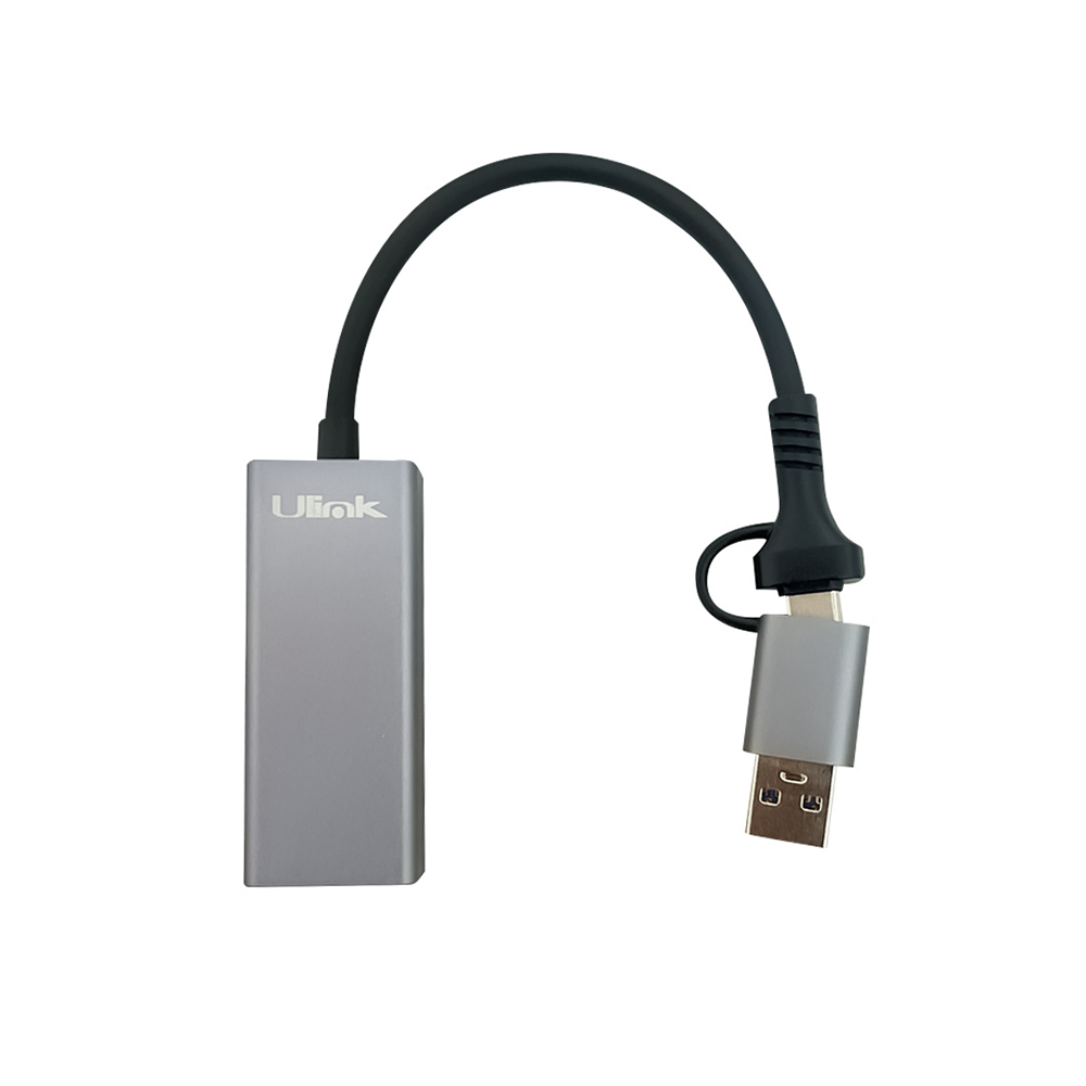 Adaptador Ethernet USB-C / A RJ45 Gigabit (10/100/1000) Ulink UL-GBUSBCA 3