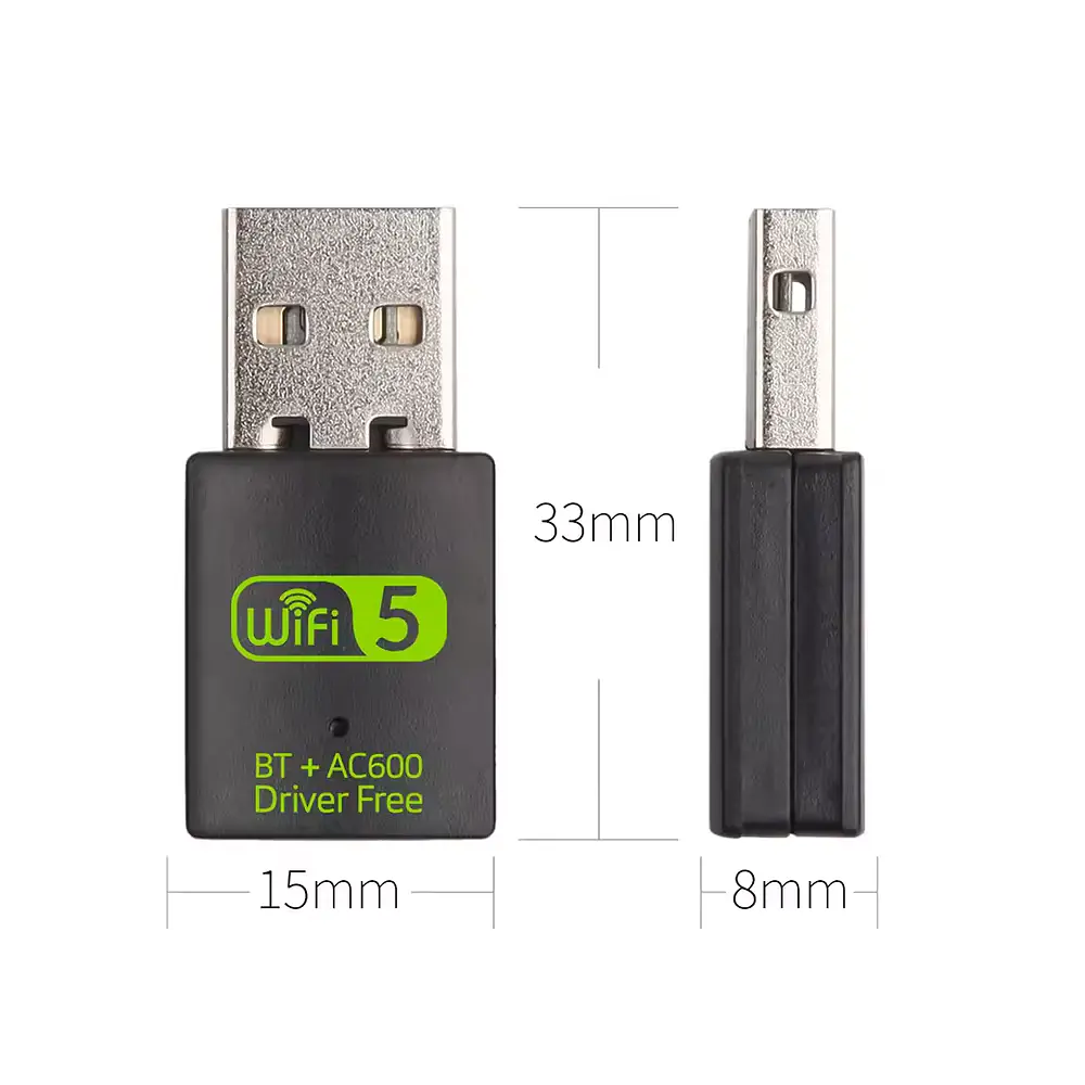 Adaptador USB, Dual Band + Bluetooth 600 Mbps, Driver Free 3