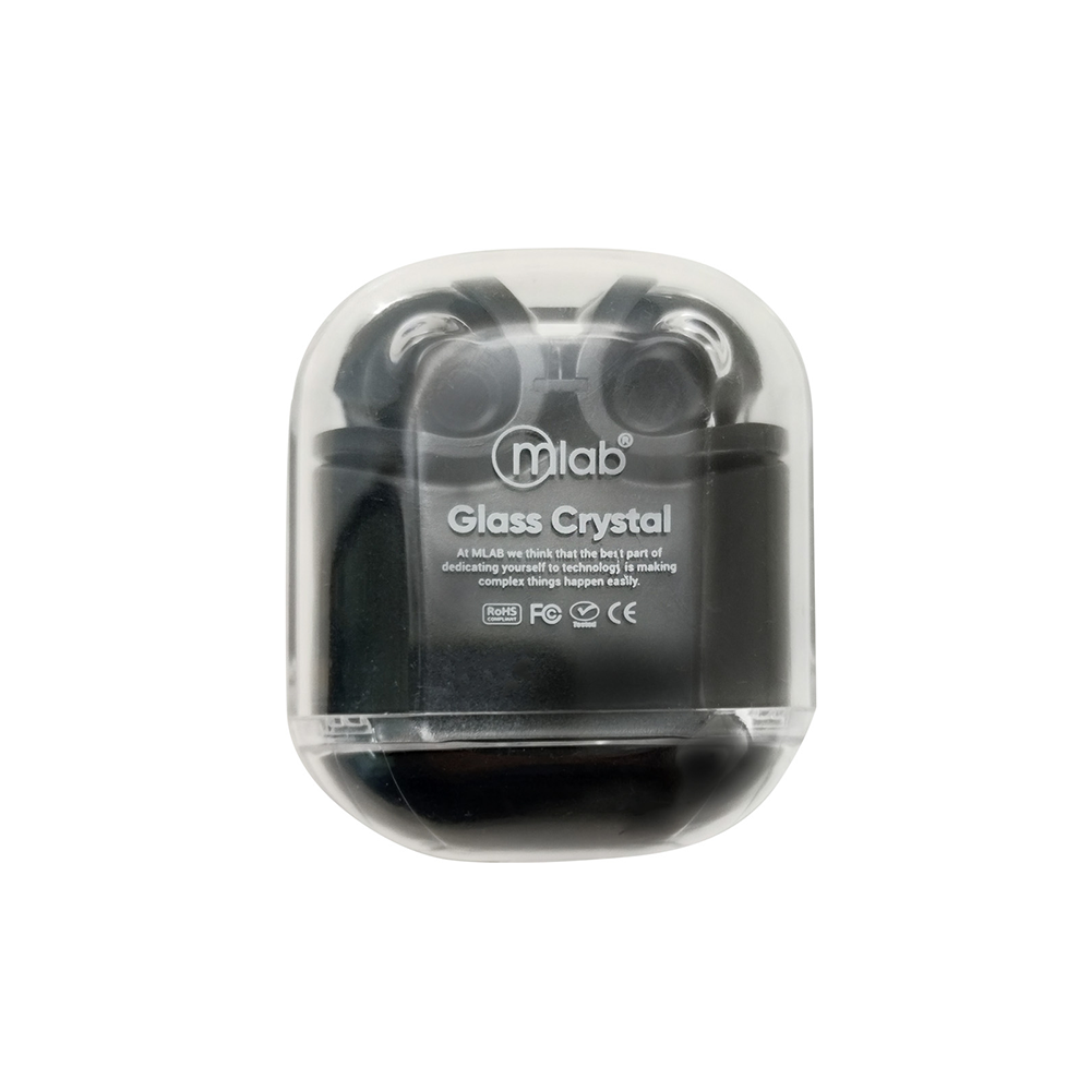 Audífono In-Ear Bluetooth Microlab Glass Crystal TWS, Color Negro 3