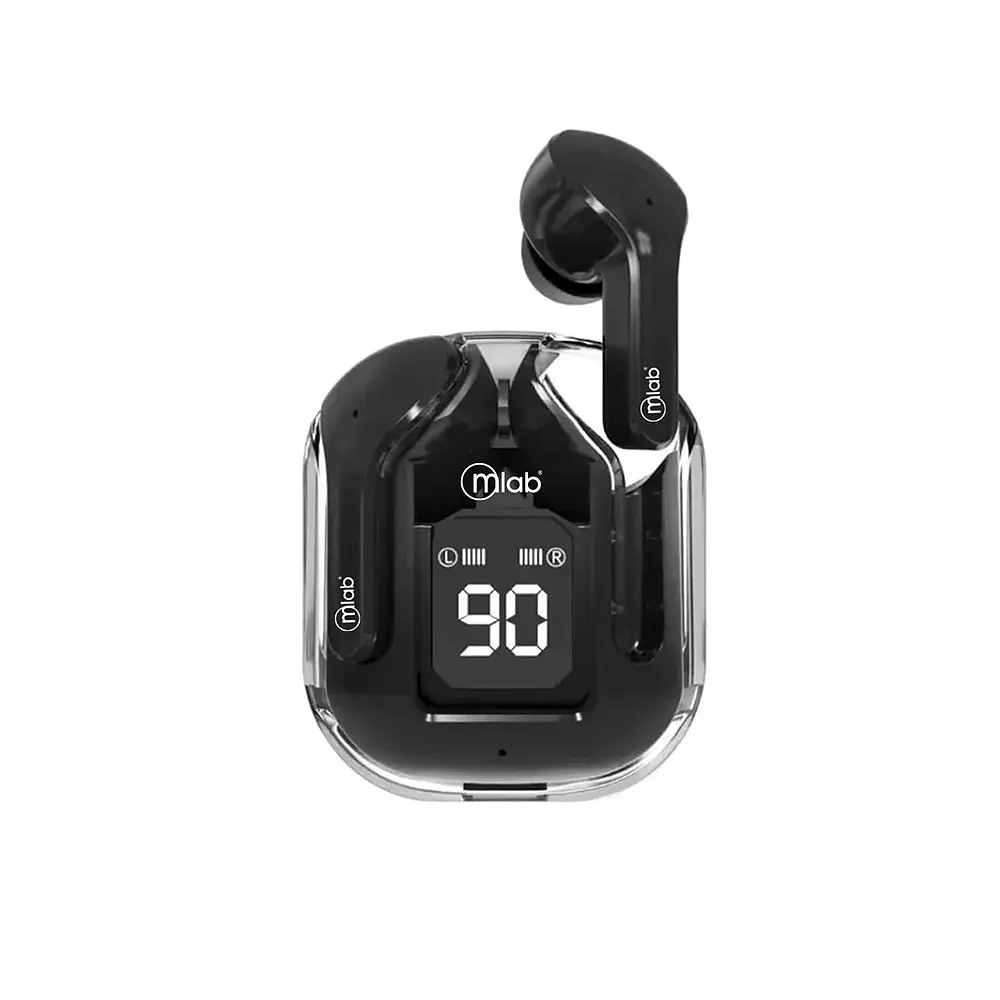 Audífono In-Ear Bluetooth Microlab Glass Crystal TWS, Color Negro 1