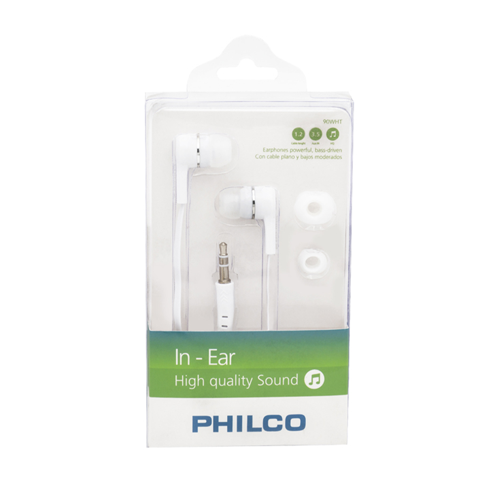 Audífono In-Ear Philco 90WHT, Jack 3.5mm, Color Blanco 2