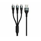 Cable 3 en 1 Ewtto ET-E4961, Micro USB + Lightning + USB-C, 1 Metro - Miniatura 1