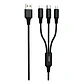 Cable 3 en 1 Yookie ECO6, Micro USB + Lightning + USB-C, 1 Metro - Miniatura 1