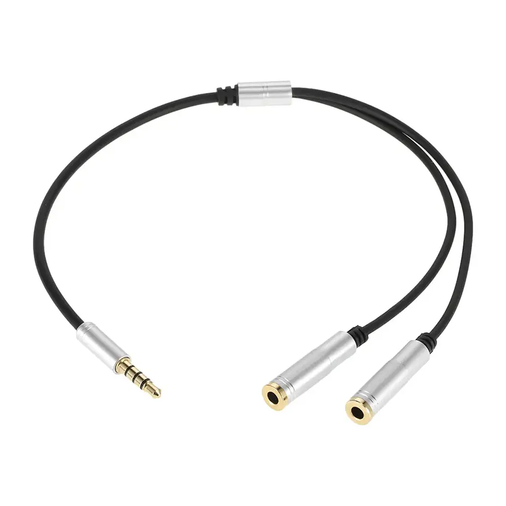 Cable Adaptador Divisor de Audio para Audífono/Micrófono Jack 3.5mm 1