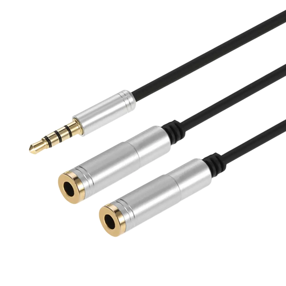Cable Adaptador Divisor de Audio para Audífono/Micrófono Jack 3.5mm 2
