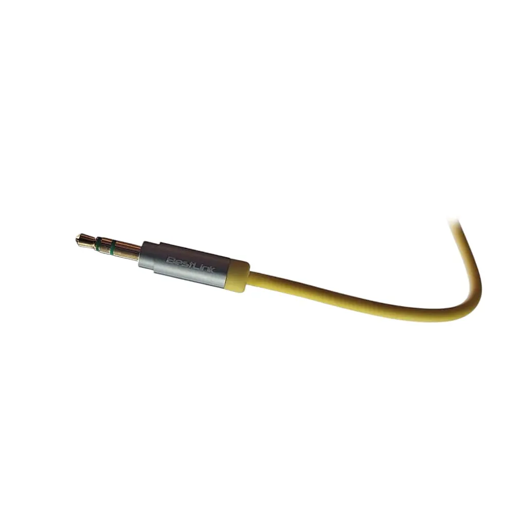 Cable de Audio Espiral Bestlink, 2 Metros, Color Amarillo 3