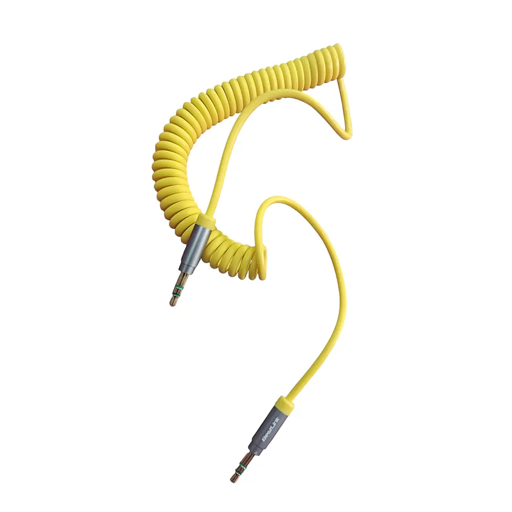 Cable de Audio Espiral Bestlink, 2 Metros, Color Amarillo 1