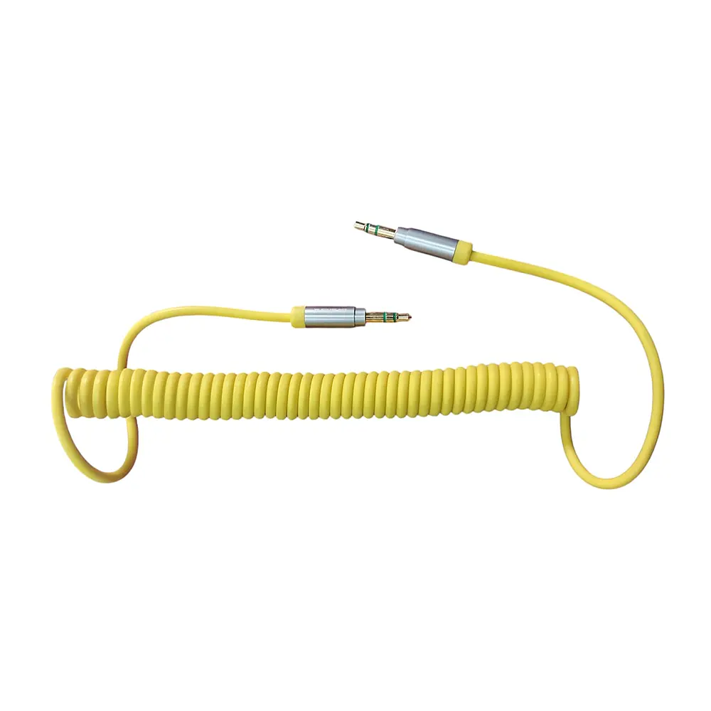 Cable de Audio Espiral Bestlink, 2 Metros, Color Amarillo 2