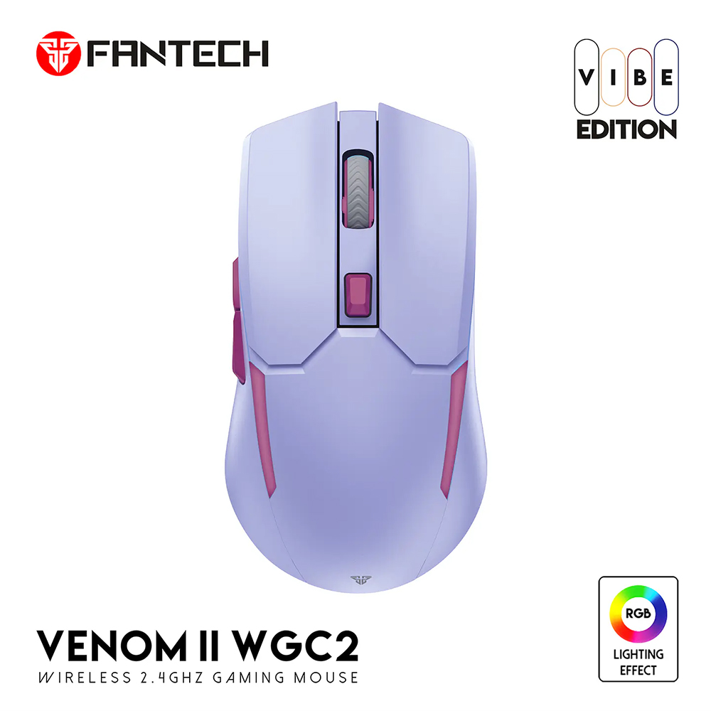 Mouse Gamer inalámbrico Fantech WGC2 VENOM II, Color Púrpura 5