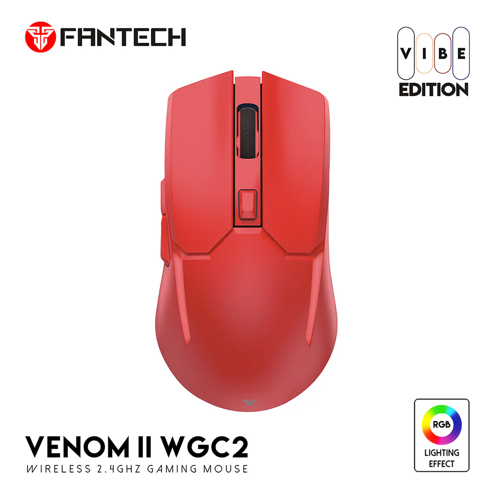 Mouse Gamer inalámbrico Fantech WGC2 VENOM II, Color Rojo 5