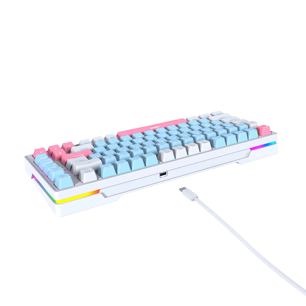 Teclado (EN) Gamer Fantech MK612 ATOM X83 Ame Blue, Switch Rosado (Rosie) 3