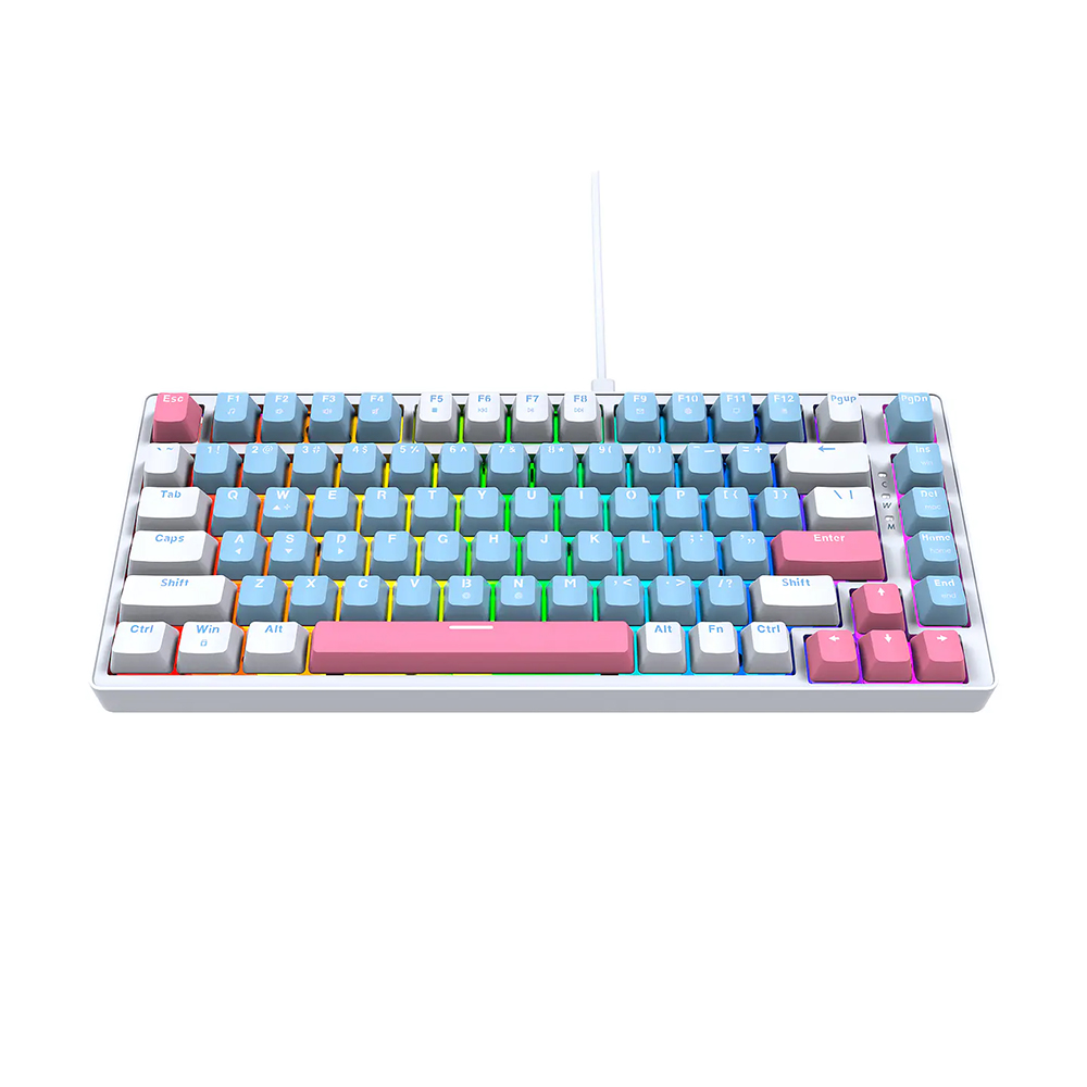 Teclado (EN) Gamer Fantech MK612 ATOM X83 Ame Blue, Switch Rosado (Rosie) 2