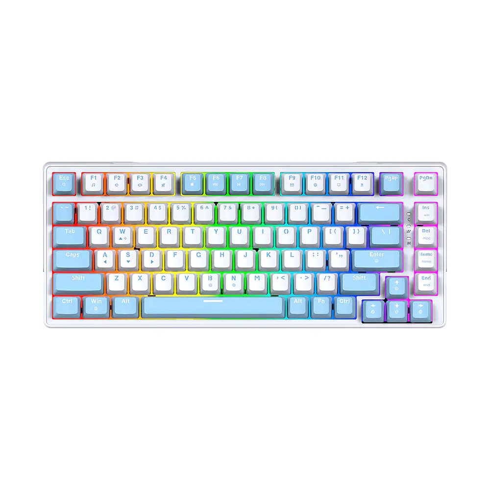 Teclado (EN) Gamer Fantech MK612 ATOM X83 Ame White, Switch Rosado (Rosie) 1