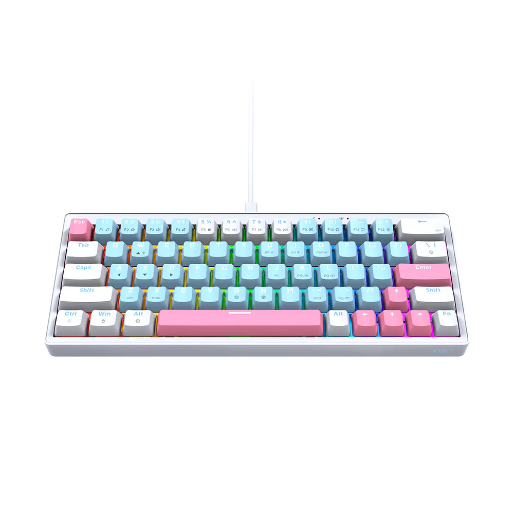 Teclado (EN) Gamer Fantech MK611 ATOM X63 Ame Blue, Switch Púrpura (Taro) 3