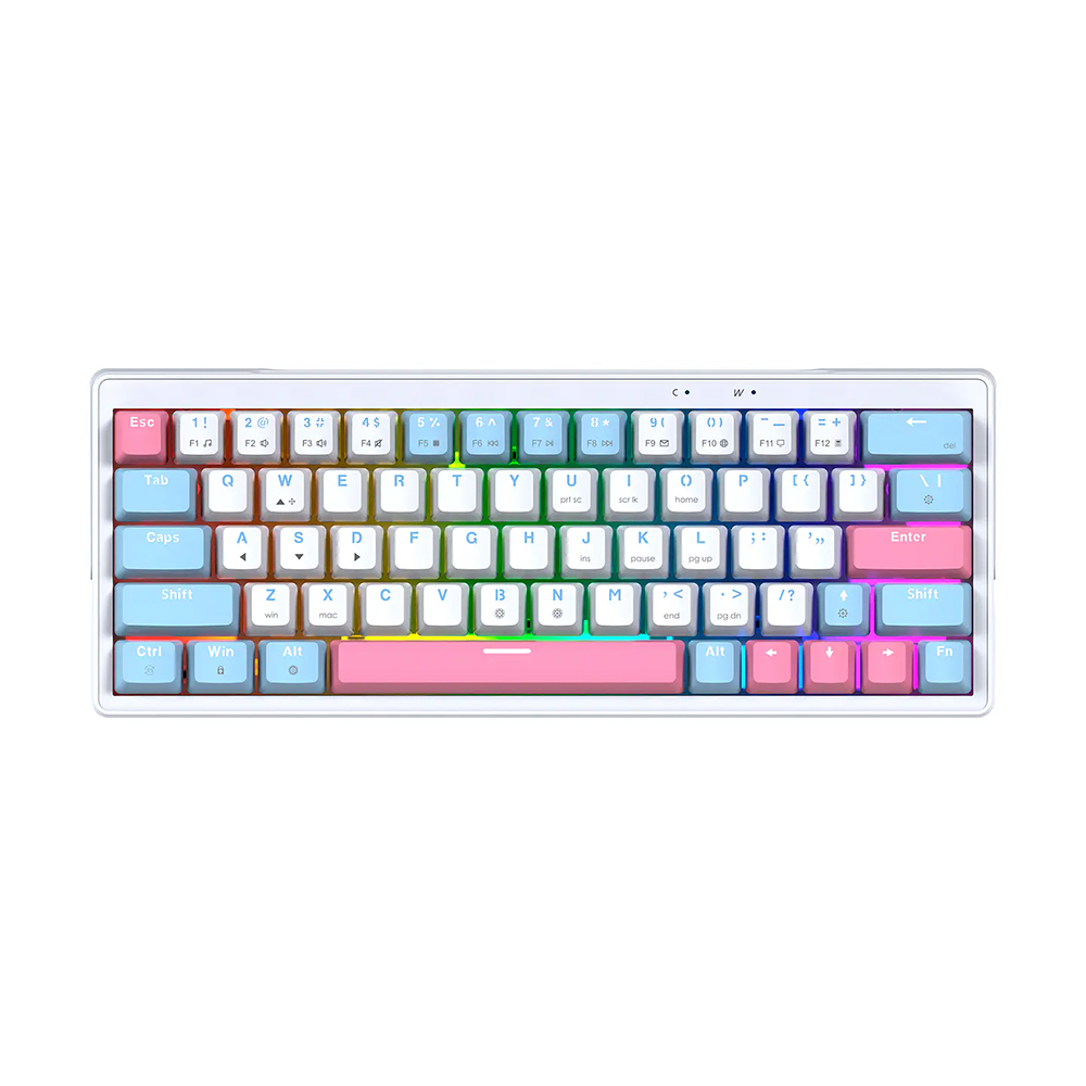 Teclado (EN) Gamer Fantech MK611 ATOM X63 Ame White, Switch Púrpura (Taro) 2