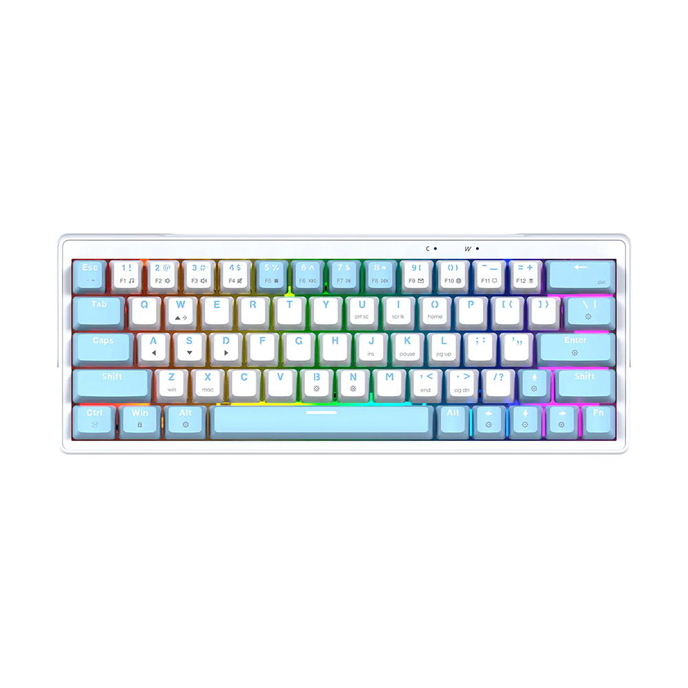 Teclado (EN) Gamer Fantech MK611 ATOM X63 Ame White, Switch Púrpura (Taro) 1