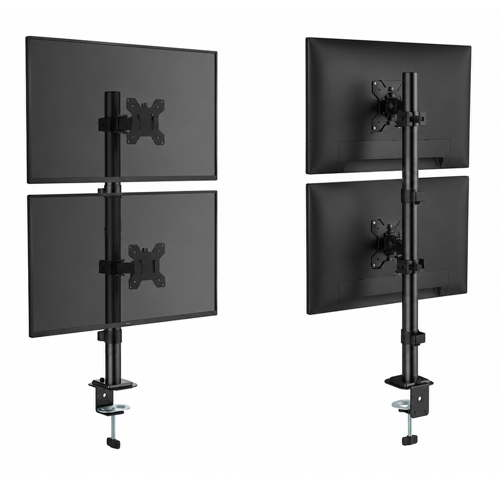 Soporte Para 2 Monitores de Manera Vertical Con Brazo Fijo 14