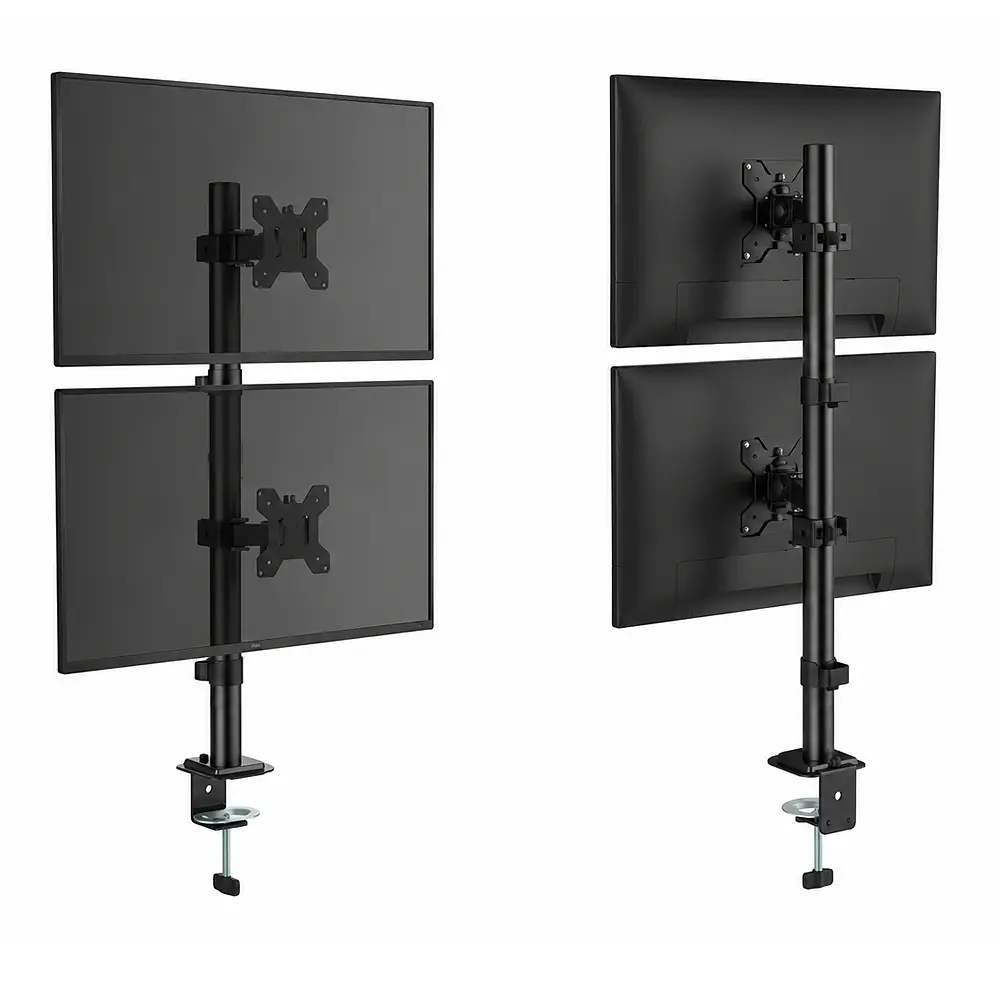 Soporte Para 2 Monitores de Manera Vertical Con Brazo Fijo 14