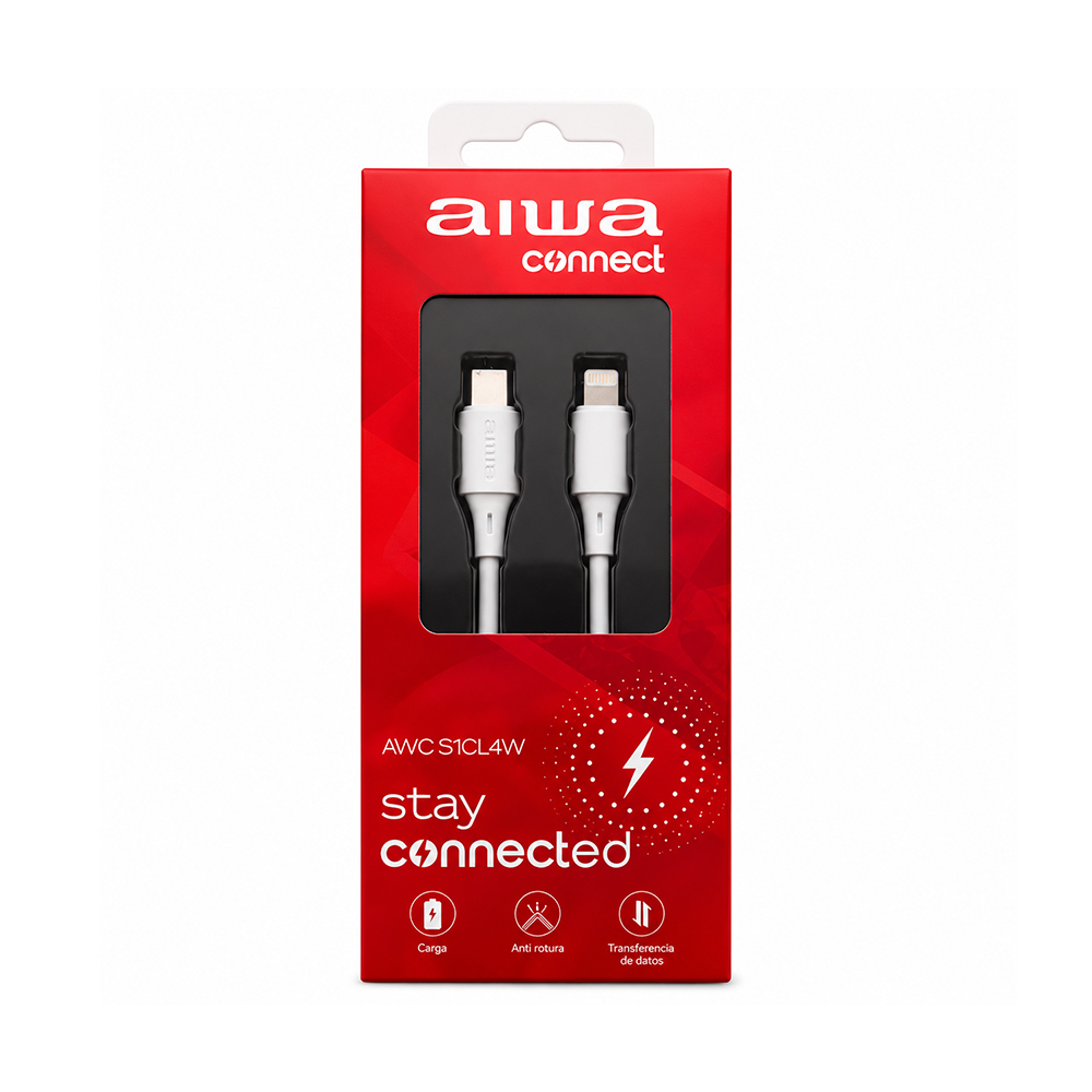 Cable USB-C A Lightning Aiwa AWC-S1CL4W, 1,2 Metros 2