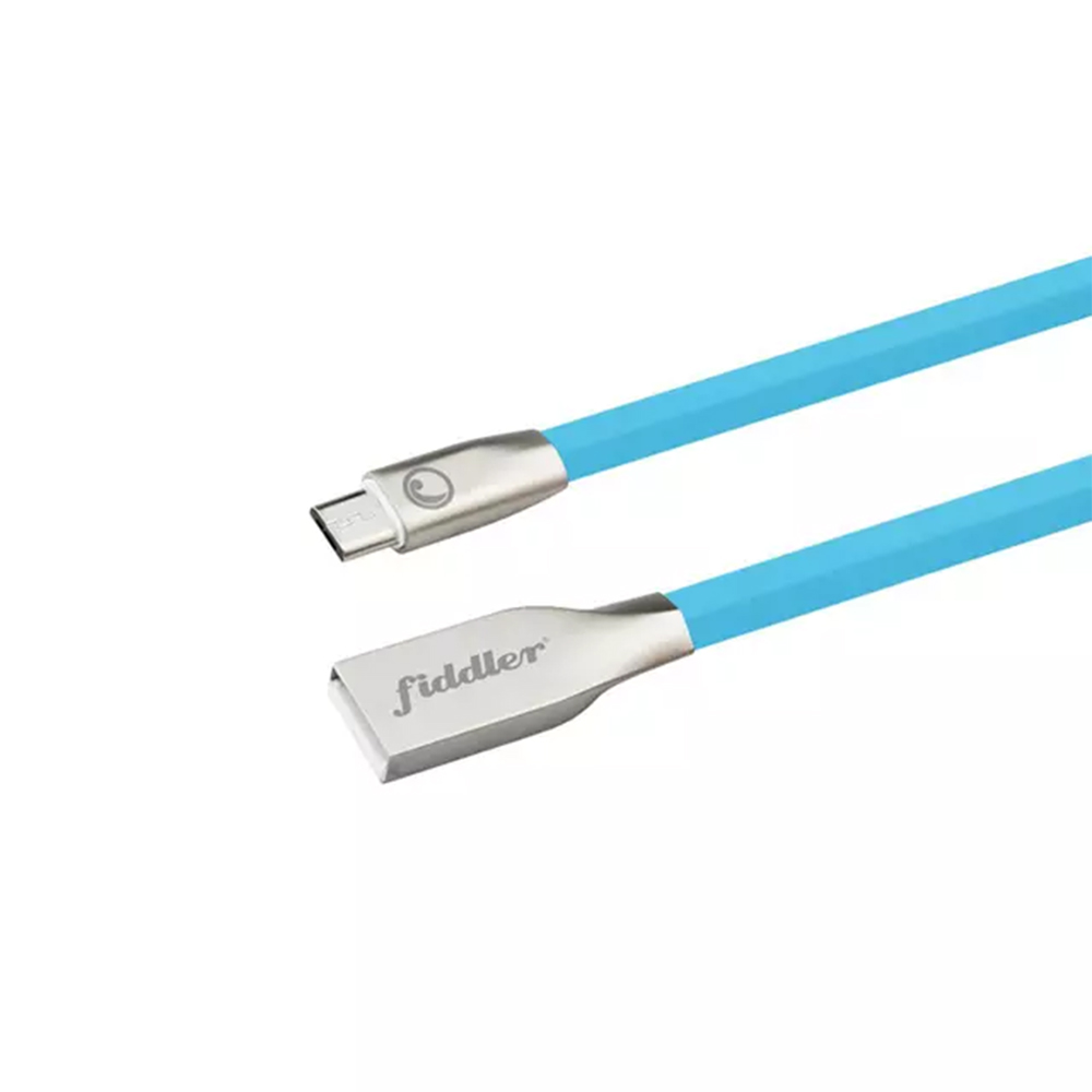 Cable USB-A A Micro USB Fiddler FD-MUSB10BL, 1 Metro, Color Celeste 1