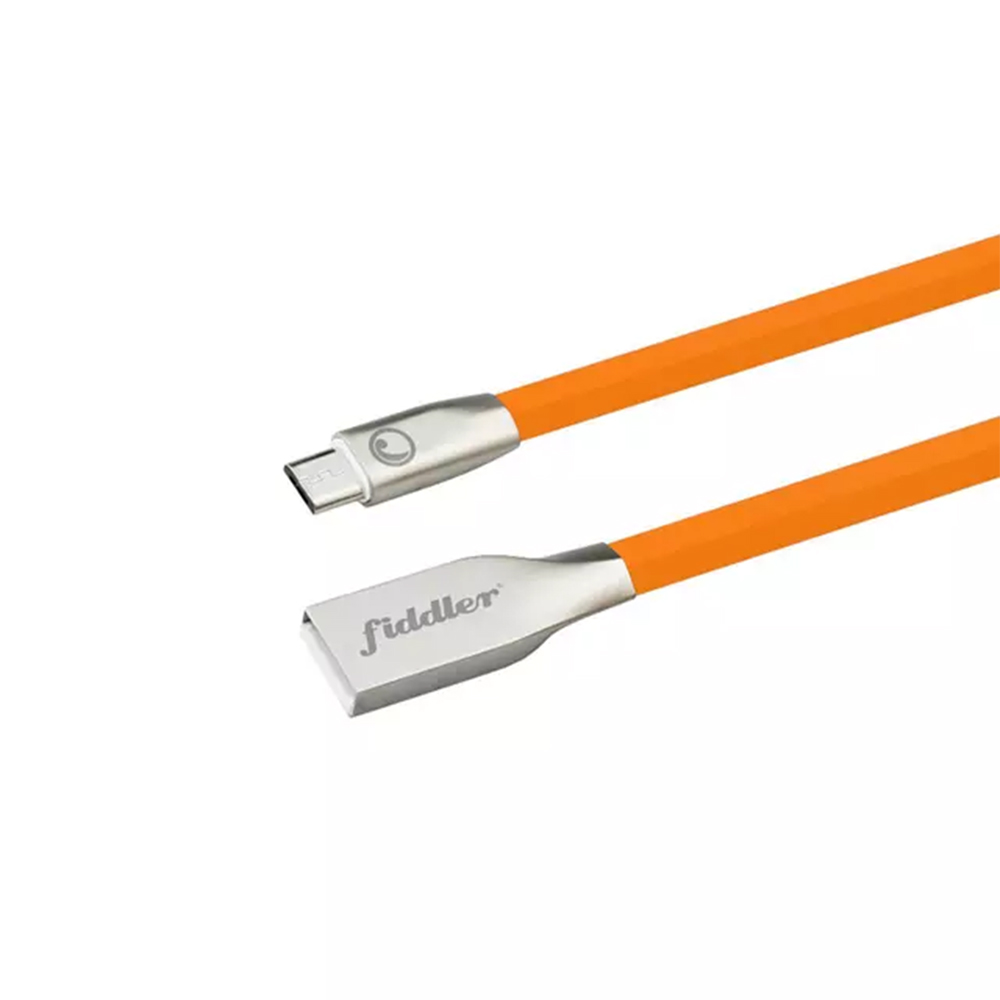Cable USB-A A Micro USB Fiddler FD-MUSB10N, 1 Metro, Color Naranjo 1