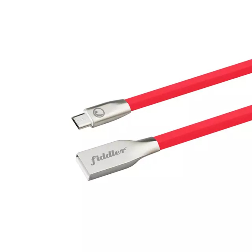 Cable USB-A A Micro USB Fiddler FD-MUSB10R, 1 Metro, Color Rojo 1