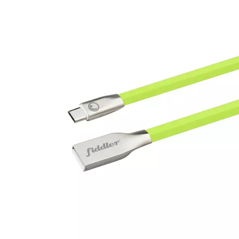 Cable USB-A A Micro USB Fiddler FD-MUSB10V, 1 Metro, Verde Fluorescente Color 1