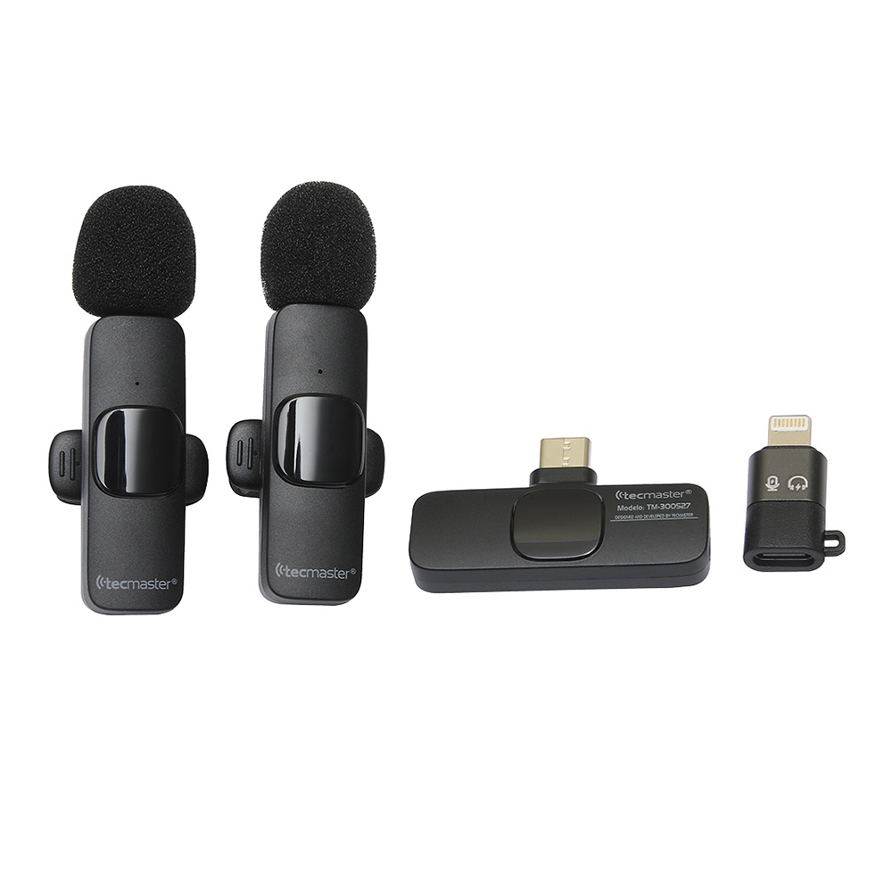  Micrófono Lavalier inalámbrico Dual Para iPhone y Android Tecmaster TM-300527 1