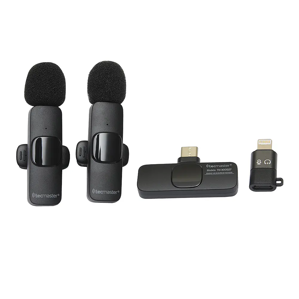  Micrófono Lavalier inalámbrico Dual Para iPhone y Android Tecmaster TM-300527 1