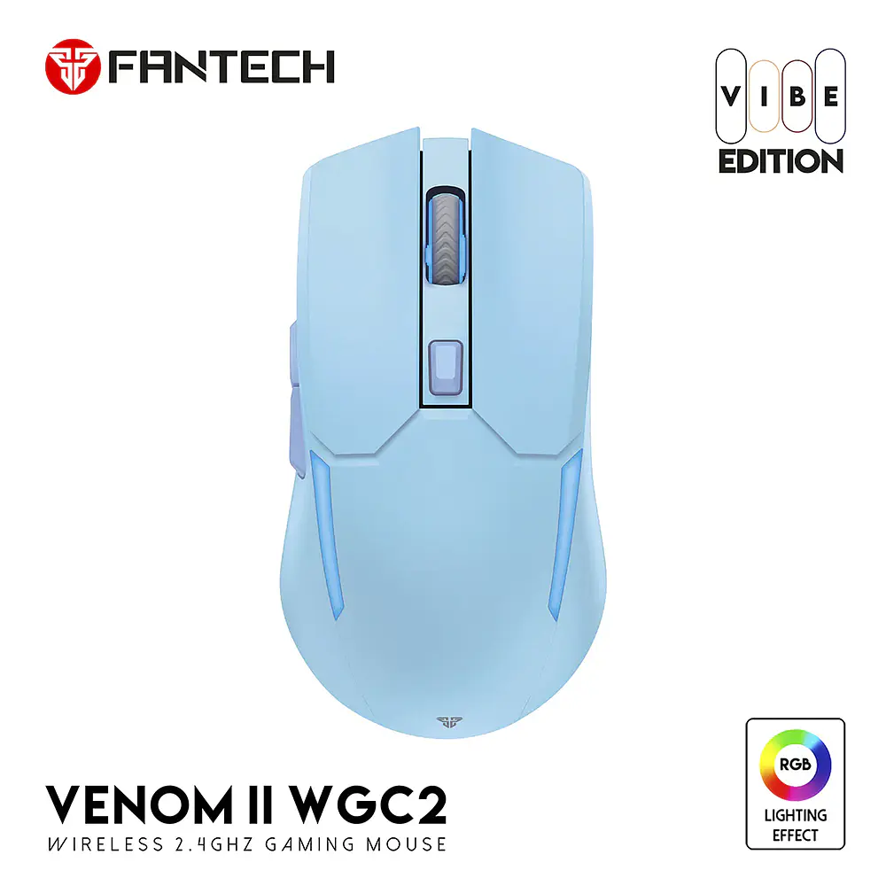 Mouse Gamer inalámbrico Fantech WGC2 VENOM II, Color Azul 5