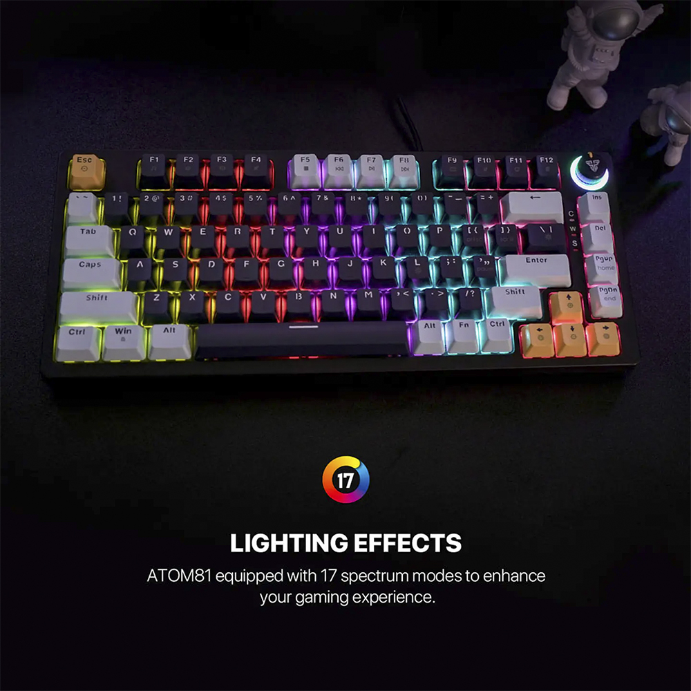 Teclado (EN) Gamer Fantech MK875V2 ATOM 81 Navy, Switch Rosado (Rosie) 2