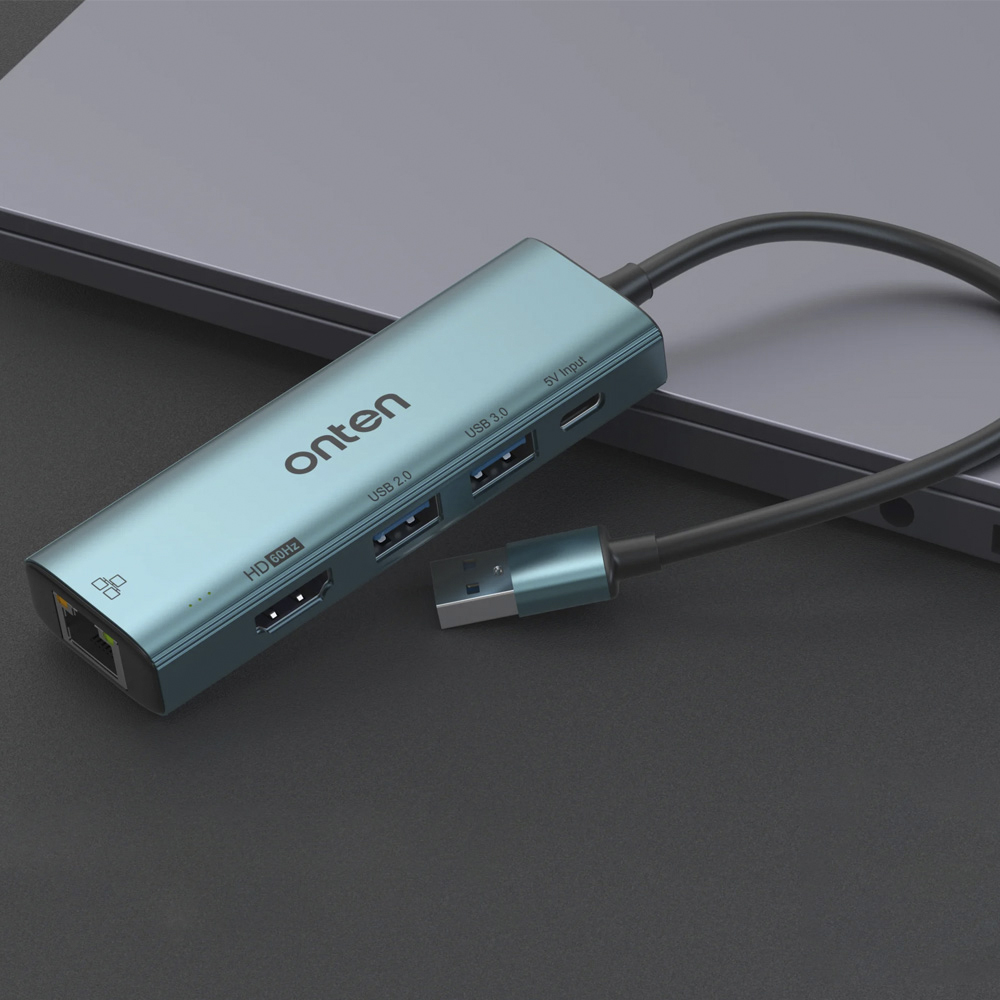 Adaptador Multipuerto 5 en 1, HDMI / USB-A / RJ45 Onten OTN-US125 3