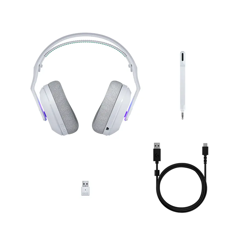 Audífono Gamer Logitech G522 Lightspeed, Color Blanco 6