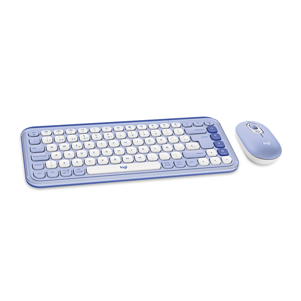 Combo Teclado (ES) + Mouse Bluetooth Logitech POP ICON, Color Lila 2
