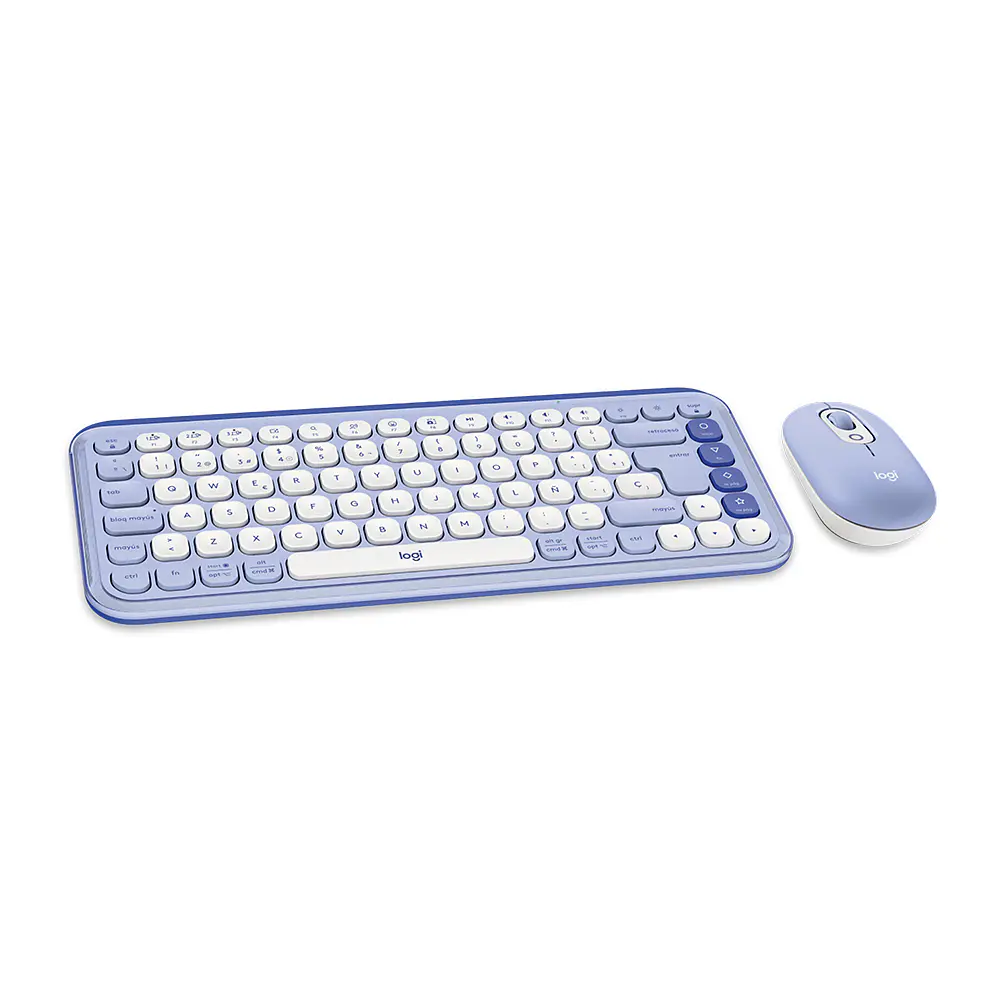 Combo Teclado (ES) + Mouse Bluetooth Logitech POP ICON, Color Lila 2