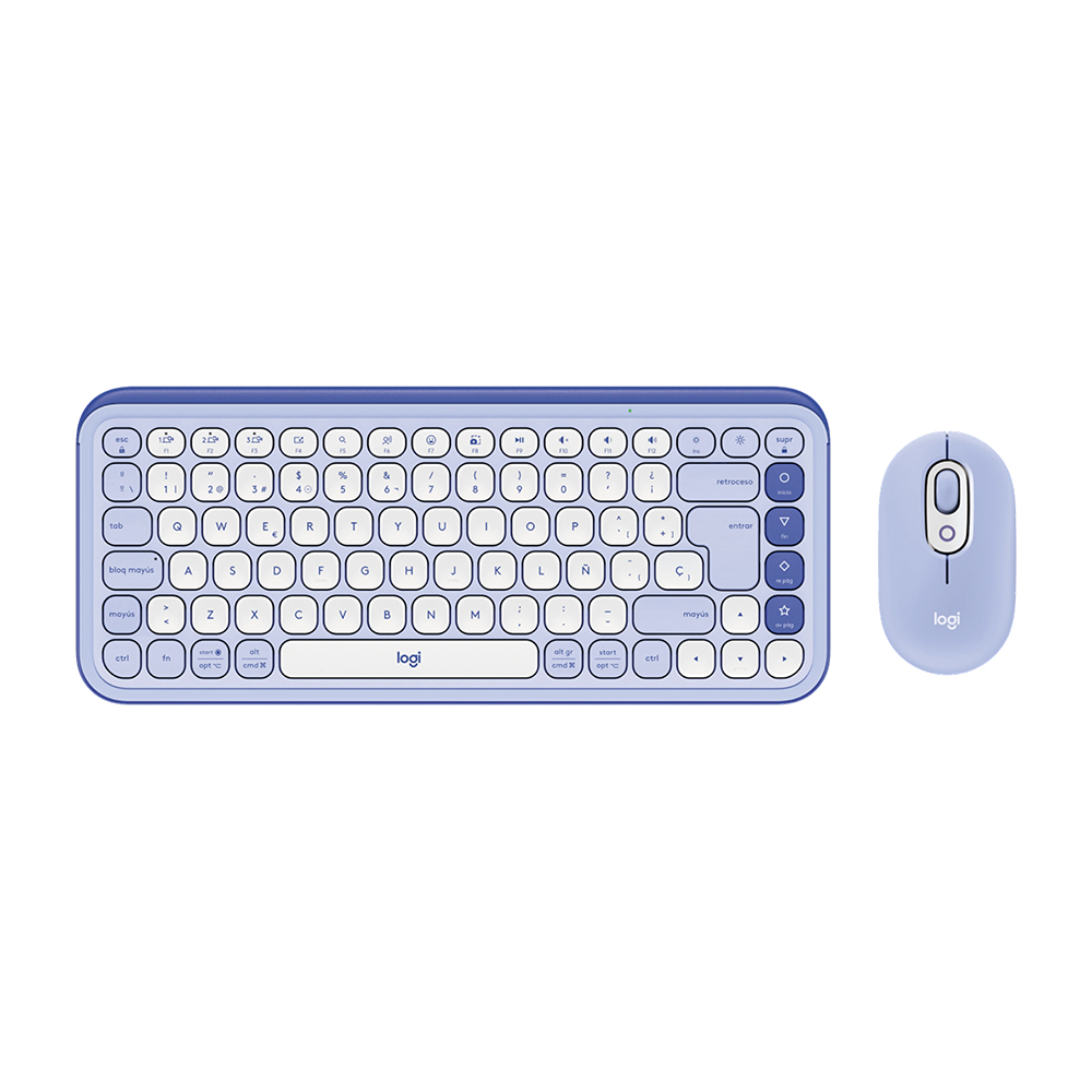 Combo Teclado (ES) + Mouse Bluetooth Logitech POP ICON, Color Lila 1