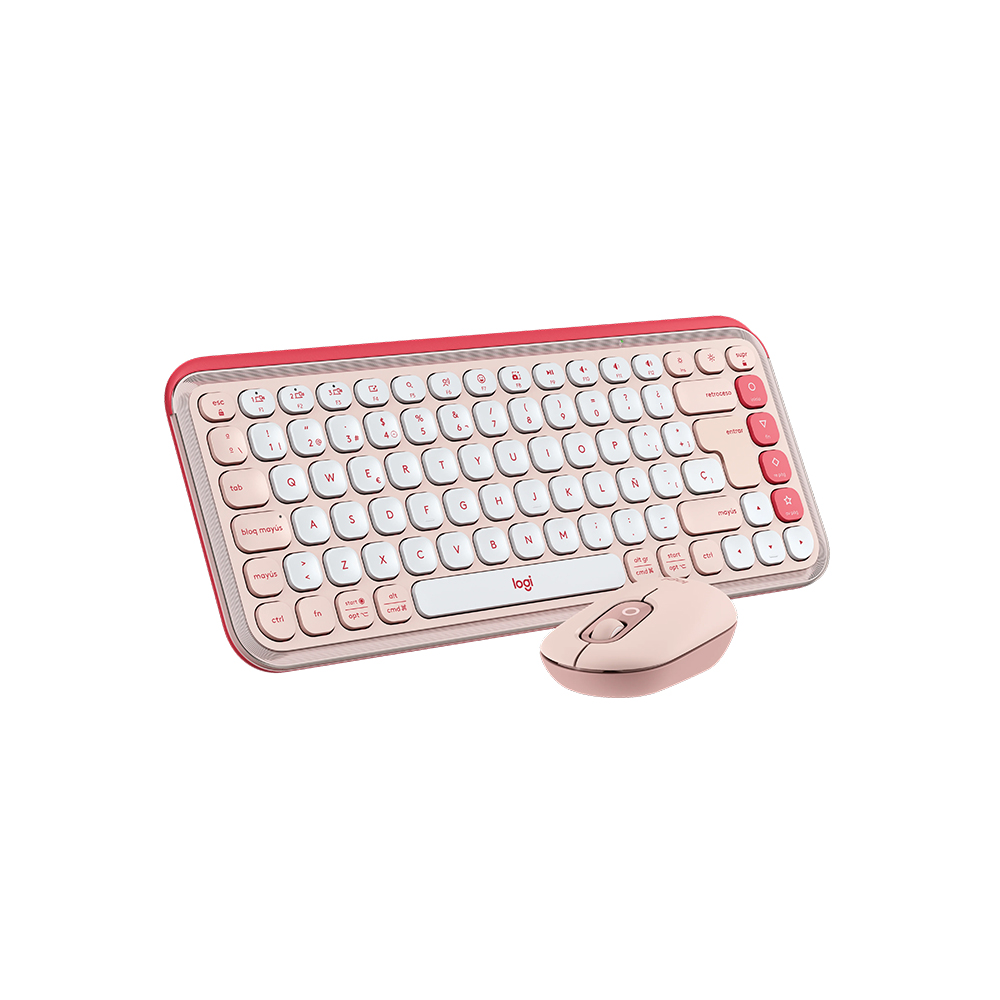 Combo Teclado (ES) + Mouse Bluetooth Logitech POP ICON, Color Rosado 3