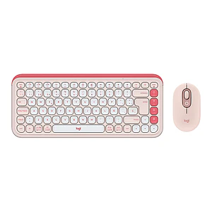 Combo Teclado (ES) + Mouse Bluetooth Logitech POP ICON, Color Rosado