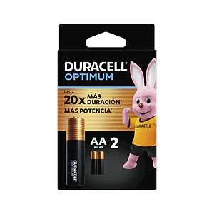 Pila Alcalina Duracell Optimum AA, Blíster de 2 Unidades