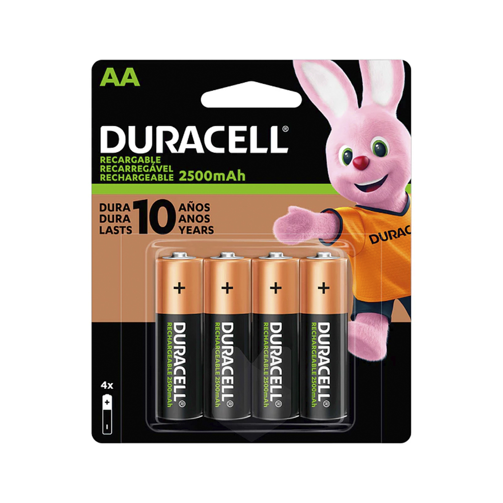 Pila Recargable 2500 mAh Duracell AA, Blíster de 4 Unidades 1