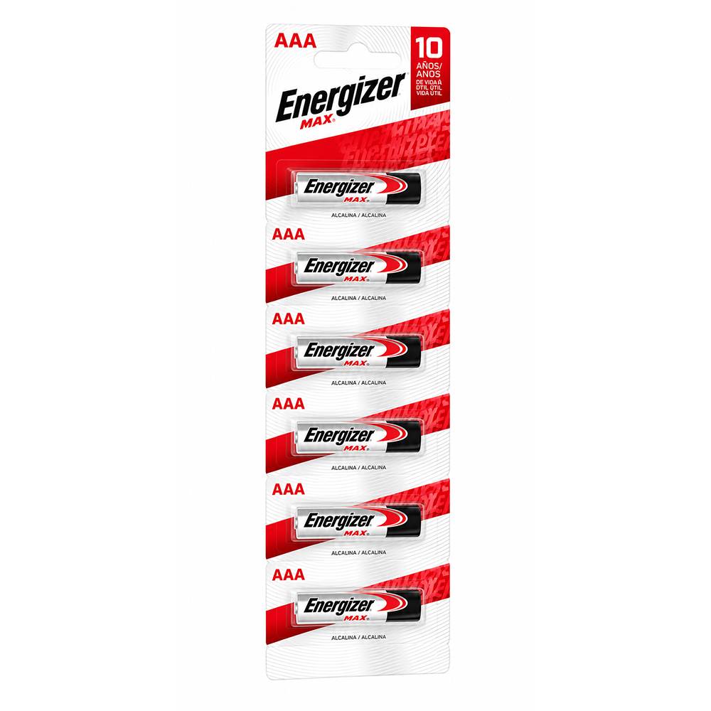 Pila Alcalina Energizer Max AAA, Tira de 6 Unidades 1