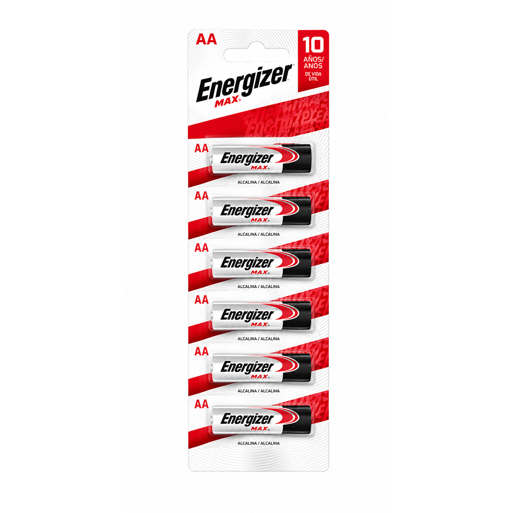 Pila Alcalina Energizer Max AA, Tira de 6 Unidades 1