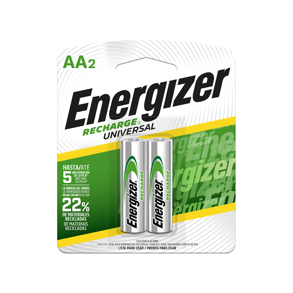 Pila Recargable 2000 mAh Energizer AA, Blíster de 2 Unidades 1