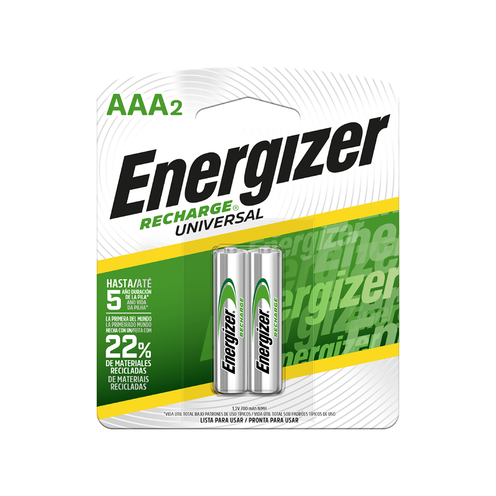 Pila Recargable 700 mAh Energizer AAA, Blíster de 2 Unidades 1