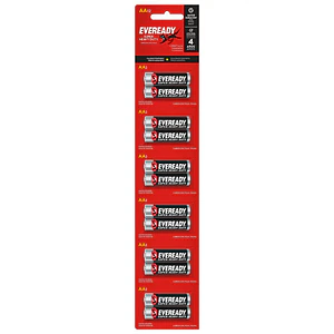 Pila Zinc-Carbón Eveready Super Heavy Duty AA, Tira de 12 unidades