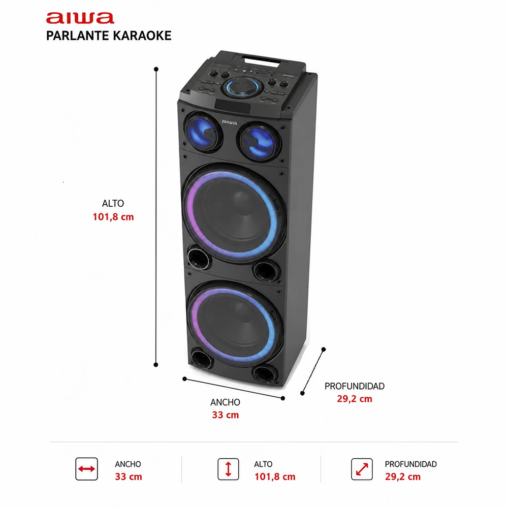 Parlante Karaoke Bluetooth USB 100W TWS AWPOC14 2